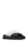 Sorel Viibe Bicolor Crisscross Slide Sandals In Black/sea Salt