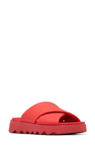 Sorel Vibe Slide Sandal In Red Glo/gum 16