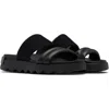 Sorel Viibe Asymmetric Slide Sandal In Black/black