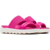 Sorel Viibe Asymmetric Slide Sandal In Fuchsia Fizz/sea Salt