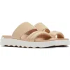 Sorel Viibe Asymmetric Slide Sandal In Nova Sand/sea Salt