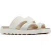 Sorel Viibe Asymmetric Slide Sandal In Sea Salt/dark Stone