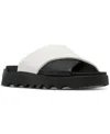 Sorel Viibe Bicolor Crisscross Slide Sandals In Black,sea Salt