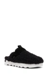 Sorel Viibe Faux Shearling Clog In Black/sea Salt