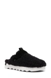 Sorel Viibe Faux Shearling Clog In Black/sea Salt