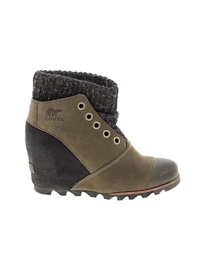 Pre-owned Sorel Wedges In Green