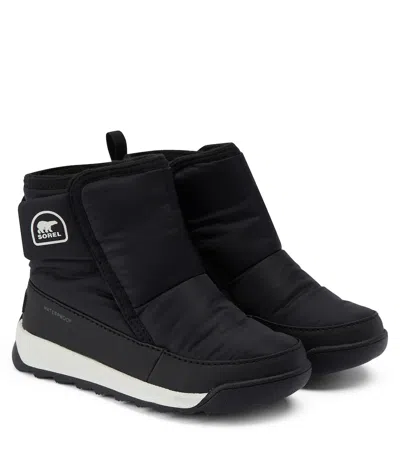 Sorel Kids' Whitney Ii Plus Snow Boot In Black/sea Salt