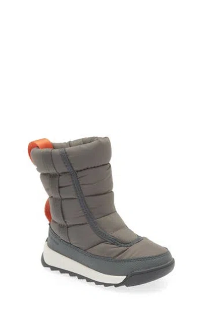 Sorel Whitney Ii Puffy Waterproof Boot In Quarry/sea Salt
