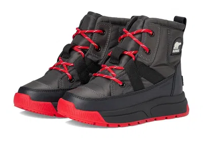 Sorel Whitney Iii Mid Waterproof (big Kid) Kids Shoes Jet/black : 5 Big Kid M, Synthetic