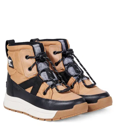 Sorel Kids' Whitney™ Leather-trimmed Boots In Brown