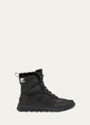 Sorel Whitney Quilted Nylon Winter Booties In Black