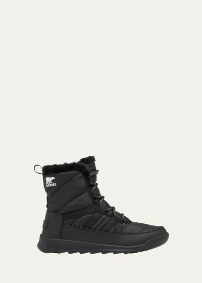 Sorel Whitney Quilted Nylon Winter Booties In Black