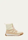 Sorel Whitney Quilted Nylon Winter Booties In Honey White, Cera