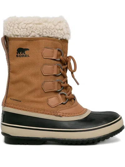 Sorel Winter Carnival Lace-up Shearling-cuff Boots In Brown
