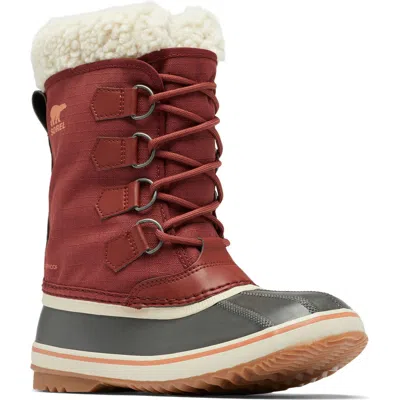 Sorel Woman Boot Brick Size 5.5 Leather, Textile Fibers In Spice/gum