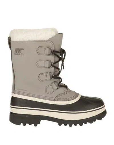 Sorel Woman Ankle Boots Grey Size 6 Leather, Textile Fibers