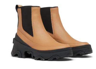 Sorel Women's Brex Waterproof Chelsea Boots In Tawny Buff/ Black In Brown