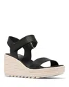 Sorel Cameron Wedge Espadrille Sandal In Black/chalk