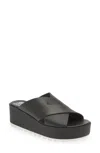 Sorel Women's Cameron Flatform Mule In Black, Sea Salt In Multi