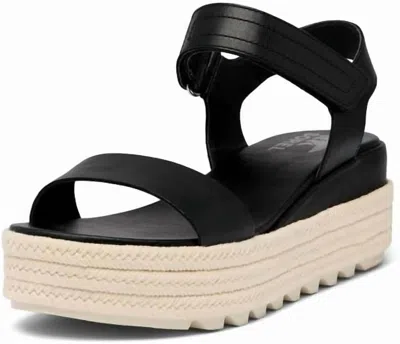 Sorel Women's Cameron Flatform Sandals In Black/chalk