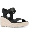 Sorel Cameron Wedge Espadrille Sandal In Black,chalk