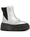 Sorel Caribou Leather Winter Chelsea Booties In Pure Silver