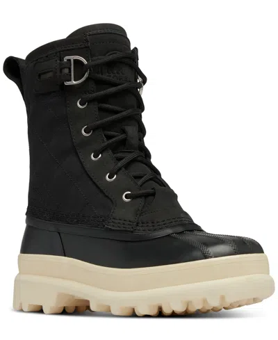Sorel Caribou Royal Waterproof Canvas Boot In Black