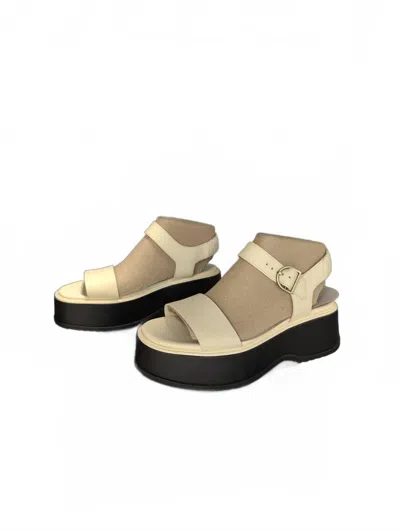 Sorel Women's Dayspring Ankle Strap Sandal In Honey White, Black In Nude