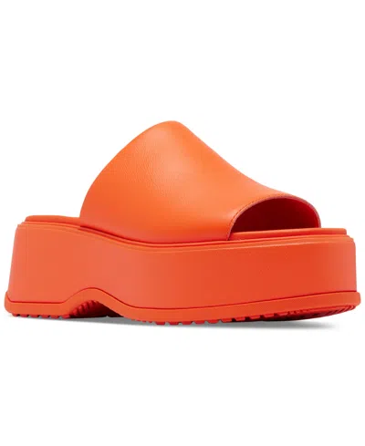 Sorel Women's Dayspring Platform Slide Sandals In Optimized Orange,optimized Orange