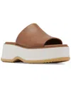 Sorel Dayspring Platform Slide Sandal In Velvet Tan,chalk