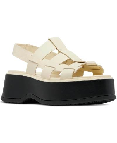 Sorel Women's Dayspring Slingback Platform Sandals In Honey White/ Black