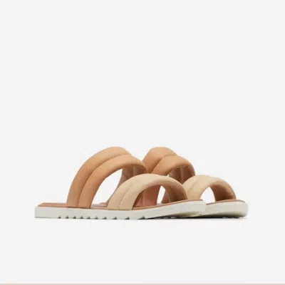 Sorel Women's Ella Ii Puff Slide In Ceramic, Sea Salt In Brown