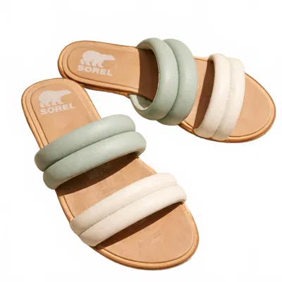 Sorel Women's Ella Ii Puff Slide In Safari, Chalk In Multi