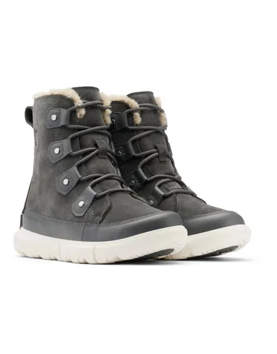 Sorel Women's Explorer Ii Joan Faux Fur Wp Winter Boots In Grill/fawn In Multi