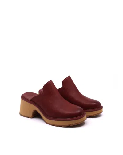 Sorel Women Hi-line Heel Mule In Spice/tawny Buff In Red