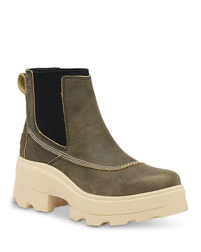 Sorel Women's Joan Frwd Platform Chelsea Boots In Green