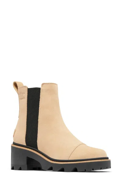 Sorel Women's Joan Now Waterproof Chelsea Boots In Canoe/ Black In Nude
