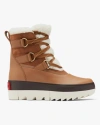 Sorel Joan Of Arctic Leather Faux-fur Snow Booties In Tan