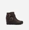 Sorel Women's Joan Of Arctic Wedge Ii Buckle Boot In Blackened Brown In Multi