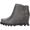 Sorel Women's Joan Of Arctic Wedge Iii Zip Boot In Quarry/black In Gray
