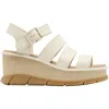Sorel Women's Joanie Iii Ankle Strap Wedge Sandals In Chalk In White