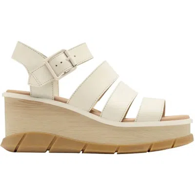 Sorel Women's Joanie Iii Ankle Strap Wedge Sandals In Chalk In White