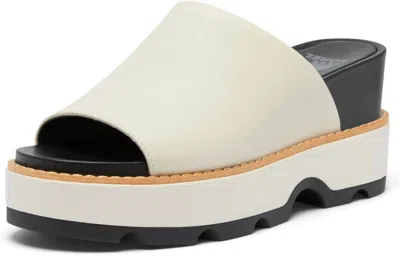 Sorel Women's Joanie Iv Slide Wedge In Chalk, Black In Multi