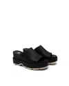 Sorel Dayspring Womens Leather Wedge Slide Sandals In Multi