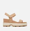 Sorel Women's Joanie Iv Y Strap Wedge Sandal In Honest Beige/bleached Ceramic In Multi