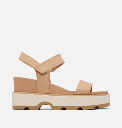 Sorel Women's Joanie Iv Y Strap Wedge Sandal In Honest Beige/bleached Ceramic In Multi