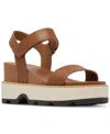 Sorel Joanie Iv Platform Wedge Slide Sandal In Velvet Tan,blackened Brown