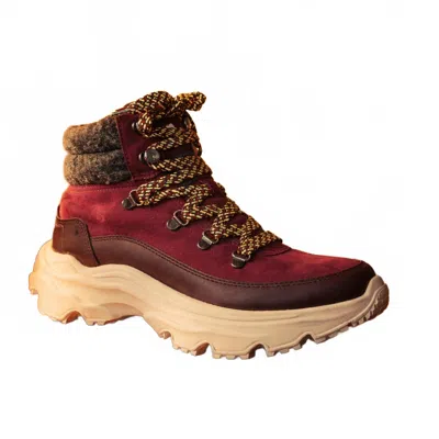 Sorel Women's Kinetic Breakthru Conquest Wp Shoes In New Cinder/ Bloodstone In Multi