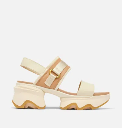 Sorel Women's Kinetic Impact Slingback Heel Sandal In Honey White/sea Salt In Multi