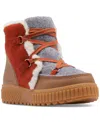 Sorel Ona Ave Alpine Wp Fleece Lined Waterproof Leather Boots In Velvet Tan And Sanguine-brown